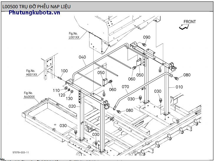 Trụ đỡ phếu nạp liệu